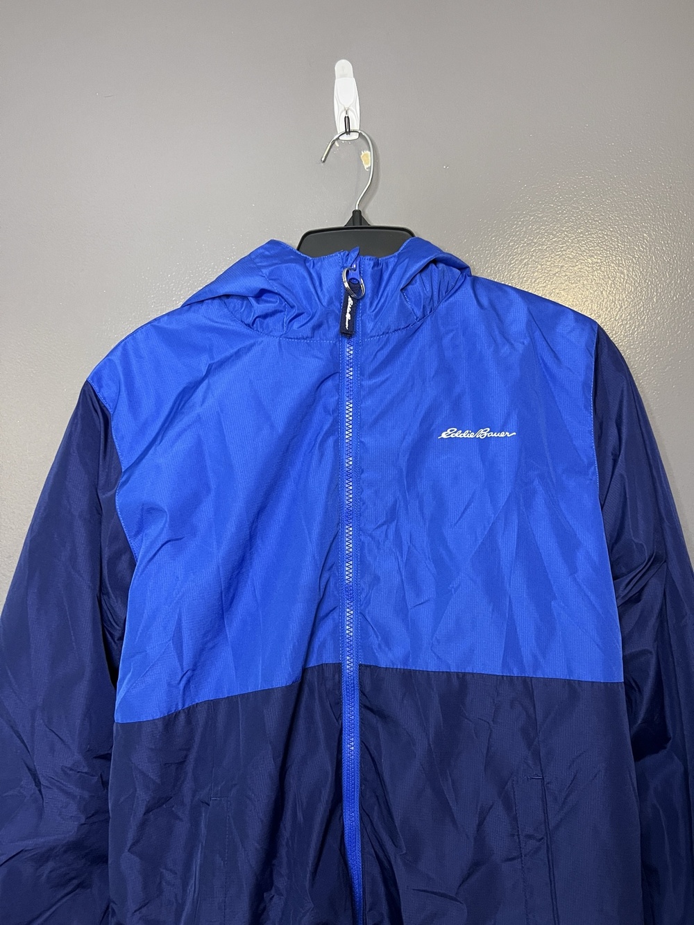 Eddie Bauer Jacket Kids 14/16 Blue Colorblock 3-in-1 Hooded Fleece Lined